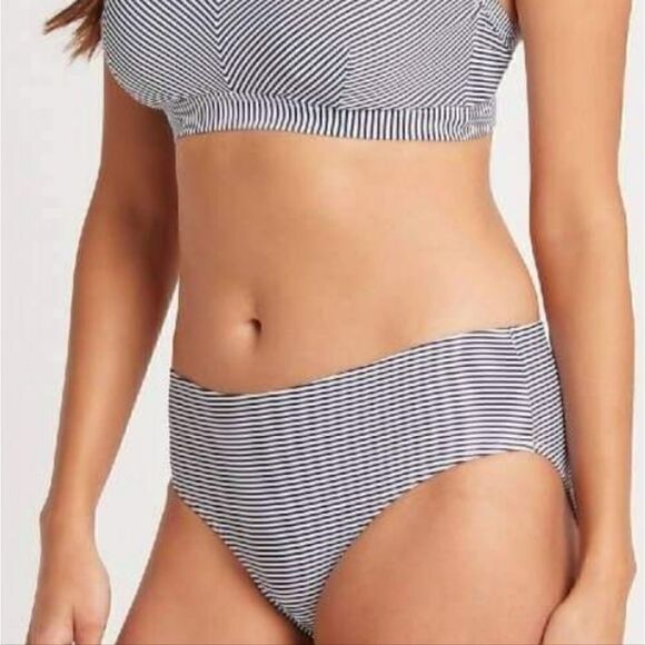 Sea Level Positano Stripe Mid Bikini Brief - Night Sky - Picture 7 of 7